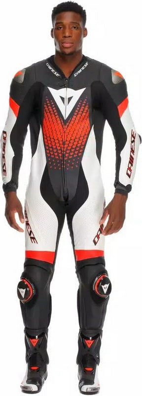 Dainese / ダイネーゼ LAGUNA SECA 6 PERF 1PC レザー スーツ ブラック/ホワイト/フルオレッド | 2015100061-N32