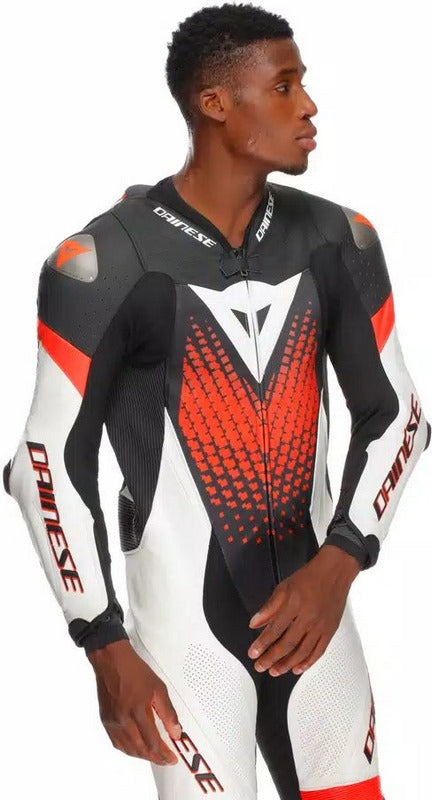 Dainese / ダイネーゼ LAGUNA SECA 6 PERF 1PC レザー スーツ ブラック/ホワイト/フルオレッド | 2015100061-N32