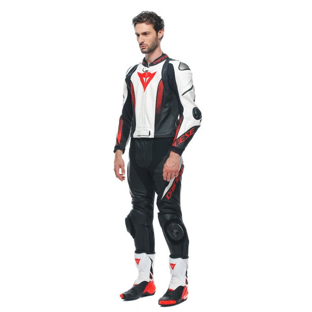 Dainese / ダイネーゼ Laguna Seca 5 2Pcs Leather Suit Black/White/Lava-Red | 201513481-A66