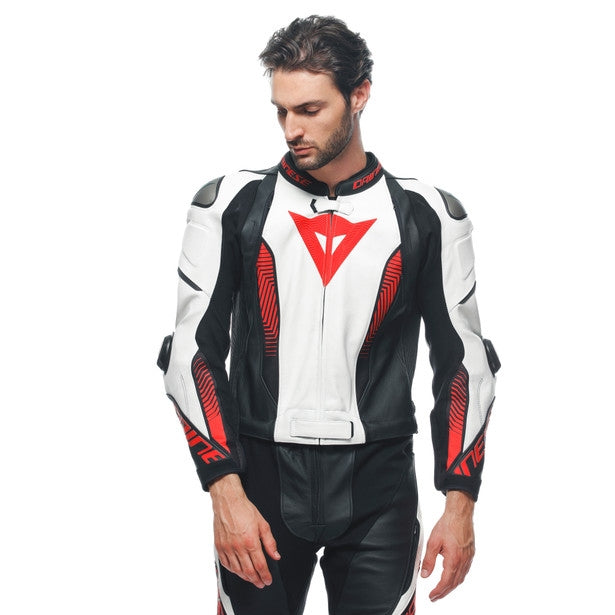 Dainese / ダイネーゼ Laguna Seca 5 2Pcs Leather Suit Black/White/Lava-Red | 201513481-A66