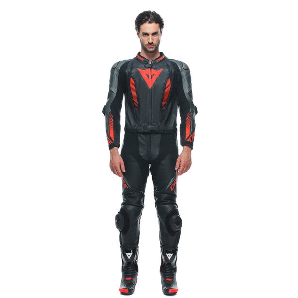 Dainese / ダイネーゼ Laguna Seca 5 2Pcs Leather Suit Black/Anthracite/Fluo-Red | 201513481-P80
