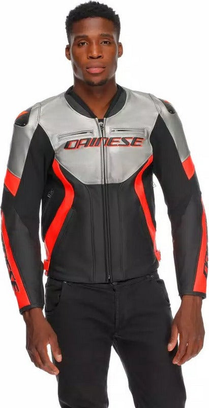 Dainese / ダイネーゼ RACING 5 レザージャケット シルバー/ブラック/フルオレッド | 2015300031-245