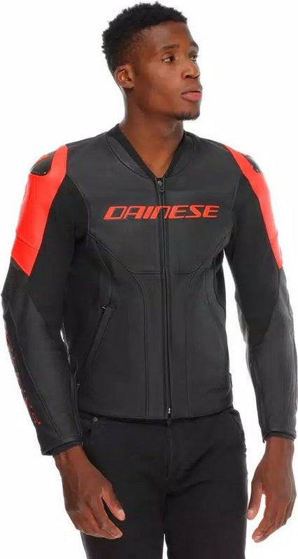 Dainese / ダイネーゼ RACING 5 PERF レザージャケット ブラック/ブラック/フルオレッド | 2015300032-P75