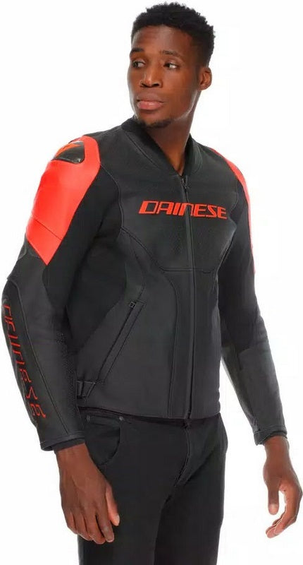Dainese / ダイネーゼ RACING 5 PERF レザージャケット ブラック/ブラック/フルオレッド | 2015300032-P75