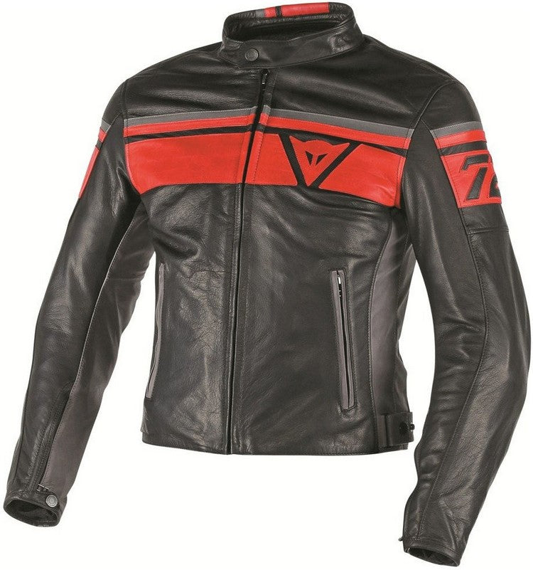 Dainese Jacket BLACKJACK LEATHER  black/red/smoke  Size 54 | 201533747U62013