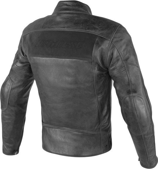 DAINESE STRIPES D1 PERF. LEATHER JACK  BLACK/BLACK  Size 54 | 201533784631013