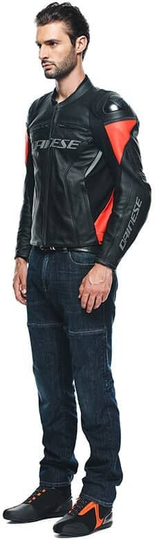 Dainese / ダイネーゼ RACING 4 レザー ジャケット  ブラック/フルオレッド | 201533848628009