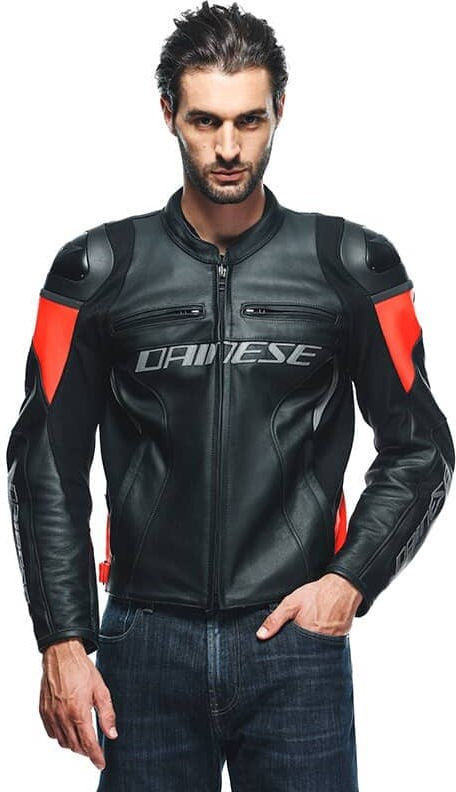 Dainese / ダイネーゼ RACING 4 レザー ジャケット  ブラック/フルオレッド | 201533848628009