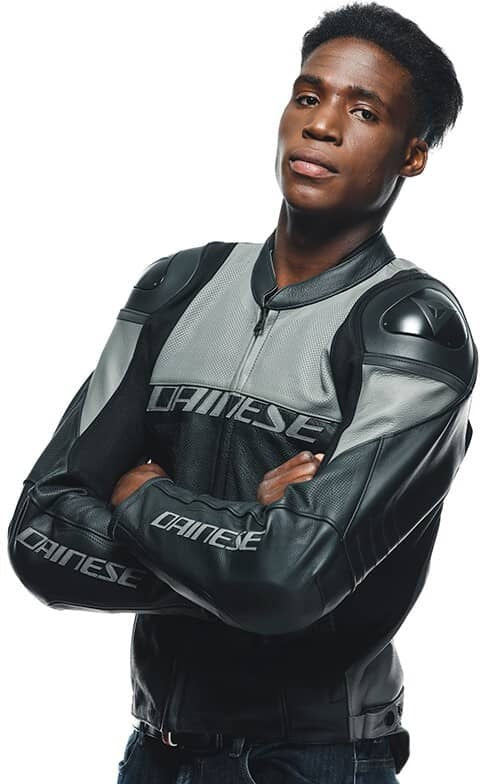 Dainese / ダイネーゼ RACING 4 レザー ジャケット PERF.  ブラック/チャコールグレイ | 20153384959F008