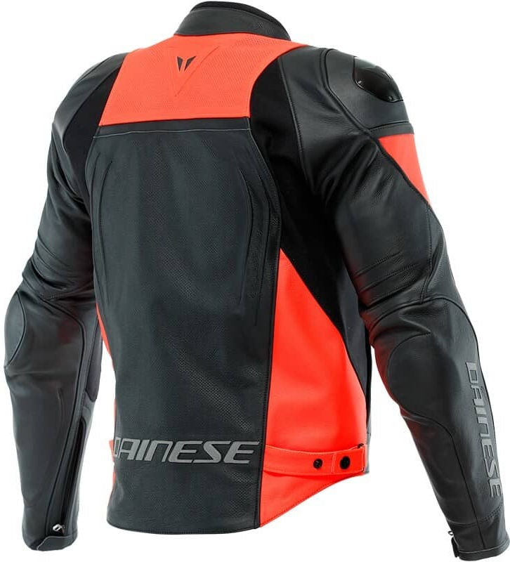 Dainese / ダイネーゼ RACING 4 レザー ジャケット PERF.  ブラック/フルオレッド | 201533849628016