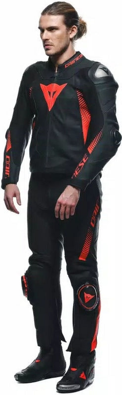 Dainese / ダイネーゼ SUPER SPEED レザーパンツ ブラック/フルオレッド | 2015500001-628