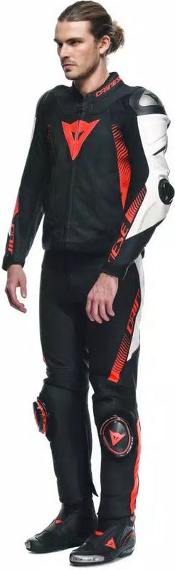 Dainese / ダイネーゼ SUPER SPEED PERF. レザーパンツ ブラック/ホワイト/フルオレッド | 2015500007-N32