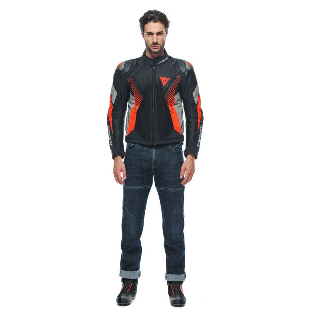 Dainese / ダイネーゼ Super Rider 2 Absoluteshell Jacket Black/Dark-Gull-Gray/Fluo-Red | 201654630-85I