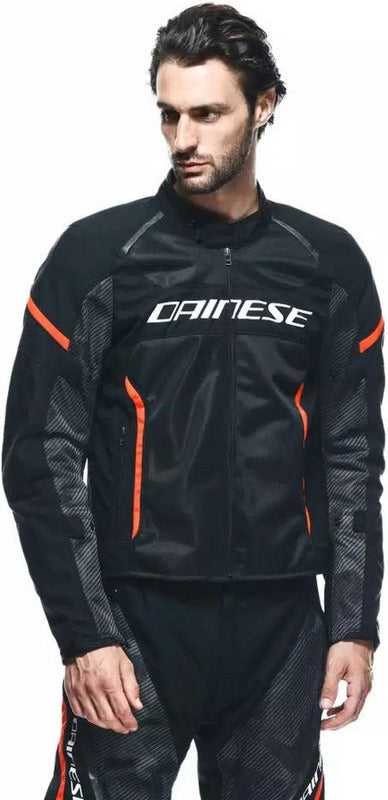 Dainese / ダイネーゼ AIR FRAME 3 TEX ジャケット ブラック/ブラック/フルオレッド | 2017300003-P75