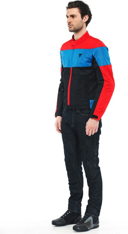 Dainese / ダイネーゼ ELETTRICA AIR テックス ジャケット  ブラック/ラバレッド/ライトブルー | 20173524825F010