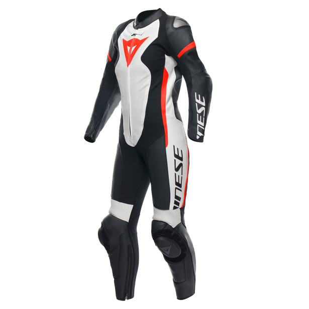 Dainese / ダイネーゼ Grobnik Lady Leather 1Pc Suit Perf. Black/White/Fluo-Red | 202513484-N32