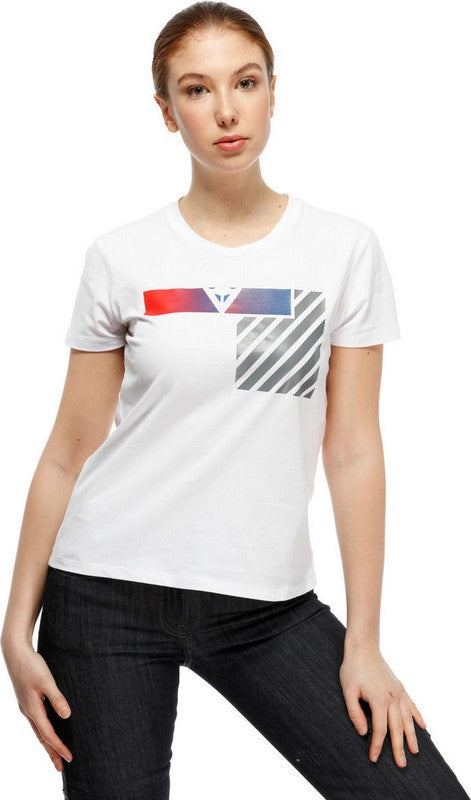 Dainese / ダイネーゼ ILLUSION レディ Tシャツ  ホワイト/ダークグレイ/レッド | 20289686139G008