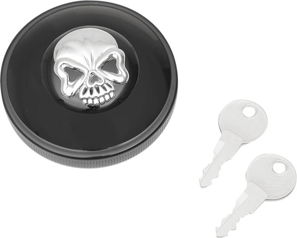 Drag Specialties CAP VNT W/LOCK SKL BLK | 03-0320ABS-A