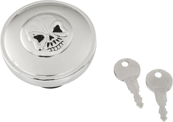 Drag Specialties CAP VNT W/LOCK SKL CHR | 03-0320AS-A