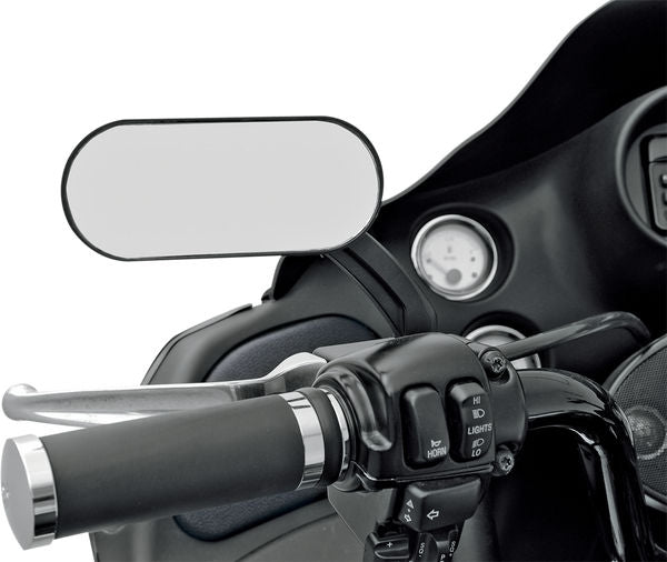 Drag Specialties MIRROR OVAL HOTOP FLATBLK | 0640-0488