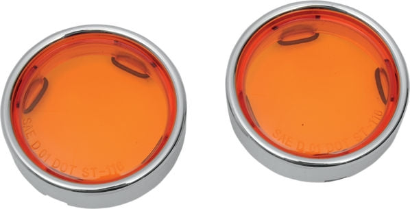 Drag Specialties LENS T/S AMBER W/TRIM RING | 12-0224-LA