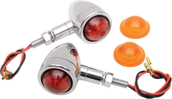 Drag Specialties LIGHT MINI-BULLET AMBR/RD | 20-65921