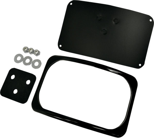 Drag Specialties MOUNT 3HOLE LIC PLT BLK | 2030-0628