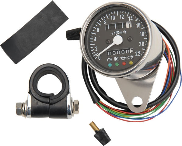 Drag Specialties SPEEDO 4-LED BLK KM/H 2:1RATIO | 21-6818LEDPB