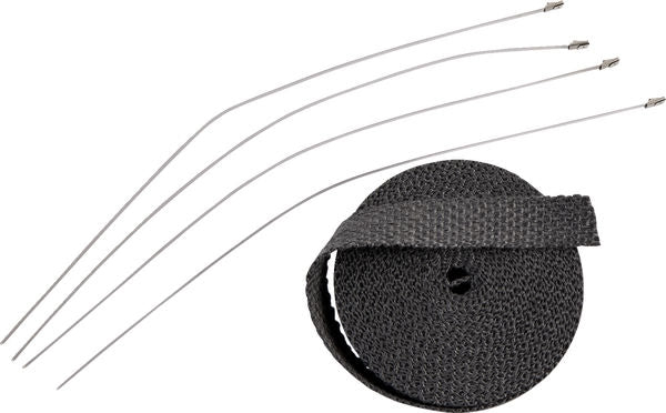 DRAG WRAP EXH 1X25' BLK W/TIE | 526-2002