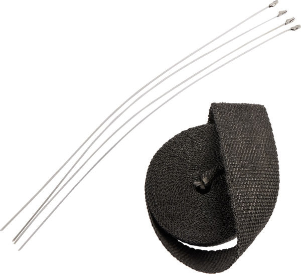 DRAG WRAP EXH 2X25' BLK W/TIE | 526-2004