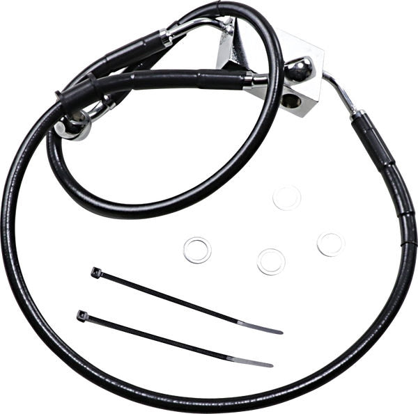 Drag Specialties FRT BRAKE LINE XL BK +4 | 614743-4BLK