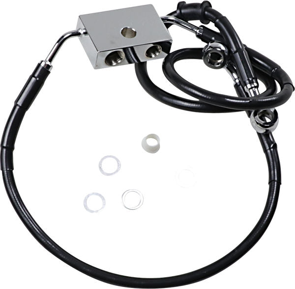 Drag Specialties FRT BRAKE LINE XL BK +6 | 614743-6BLK