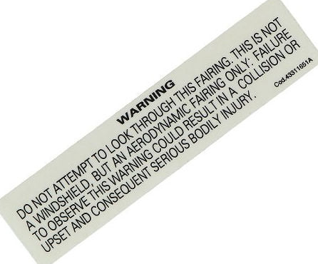 DUCATI純正 LABEL  WARNING SCREEN | 43311651A