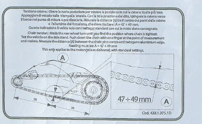 DUCATI純正 CHAIN ADJUSTMENT STICKER | 43313751D