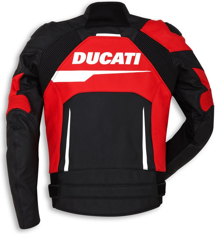 Ducati Accessories Speed Evo C1 Leather Jacket Standard Red-White-Black For Men | 9810441
