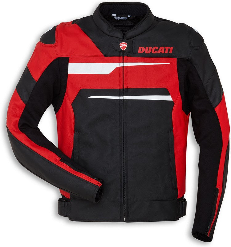 Ducati Accessories Speed Evo C1 Leather Jacket Standard Red-White-Black For Men | 9810441