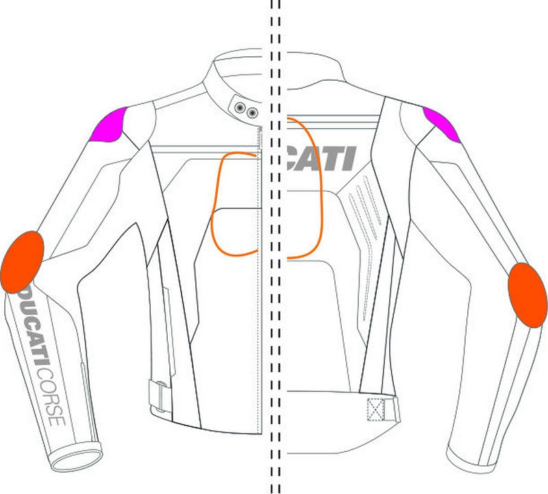 Ducati / ドゥカティ純正商品 Corse C4 - レザージャケット ホワイト/レッド | 9810452