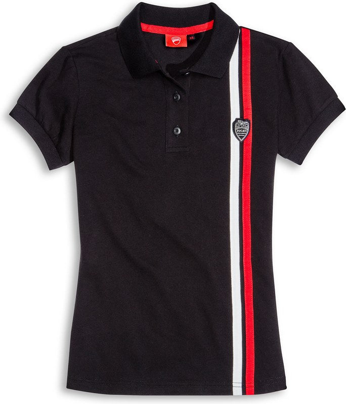 Ducati Accessories Shield Short-Sleeved Polo Shirt Black For Woman | 98769749