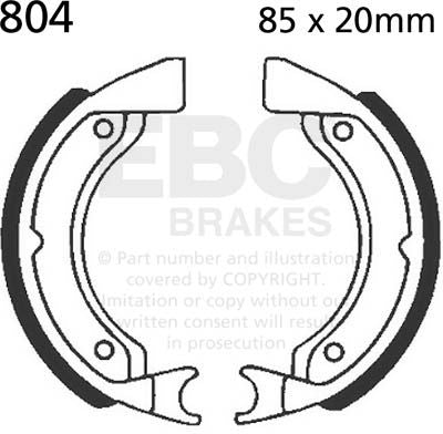 EBCブレーキ Plain モーターサイクル リプレイスメント ブレーキシューズ フロント左側用 | 804