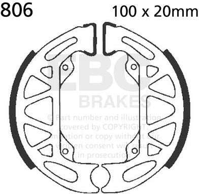 EBCブレーキ Plain モーターサイクル リプレイスメント ブレーキシューズ リア左側用 | 806
