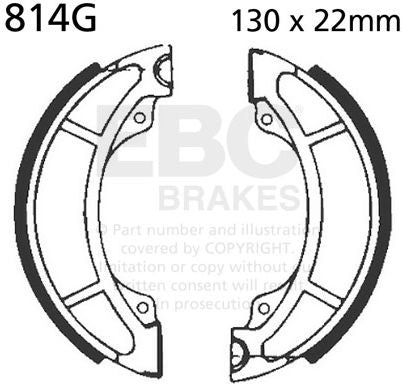 EBCブレーキ モーターサイクル 溝付き リプレイスメント ブレーキシューズ フロント左側用 | 814G