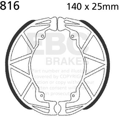 EBCブレーキ Plain モーターサイクル リプレイスメント ブレーキシューズ リア左側用 | 816