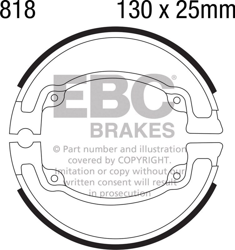 EBCブレーキ Plain モーターサイクル リプレイスメント ブレーキシューズ リア左側用 | 818