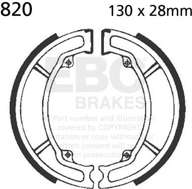EBCブレーキ Plain モーターサイクル リプレイスメント ブレーキシューズ リア左側用 | 820