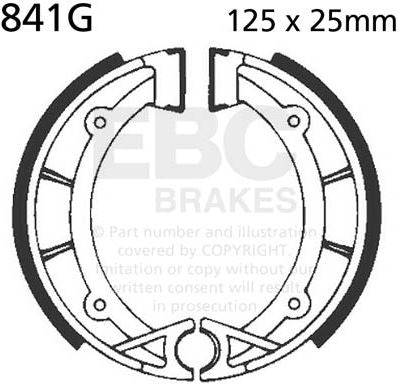 EBCブレーキ モーターサイクル 溝付き リプレイスメント ブレーキシューズ フロント左側用 | 841G