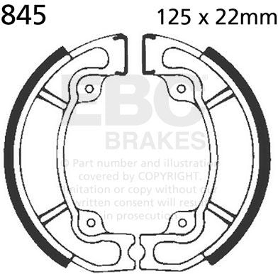 EBCブレーキ Plain モーターサイクル リプレイスメント ブレーキシューズ リア左側用 | 845