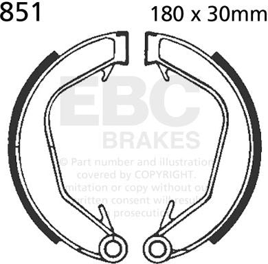 EBCブレーキ Plain モーターサイクル リプレイスメント ブレーキシューズ リア左側用 | 851