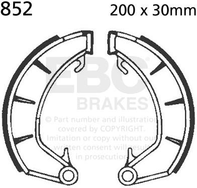 EBCブレーキ Plain モーターサイクル リプレイスメント ブレーキシューズ フロント左側用 | 852