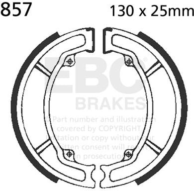 EBCブレーキ Plain モーターサイクル リプレイスメント ブレーキシューズ リア左側用 | 857