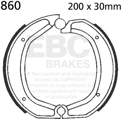 EBCブレーキ Plain モーターサイクル リプレイスメント ブレーキシューズ リア左側用 | 860